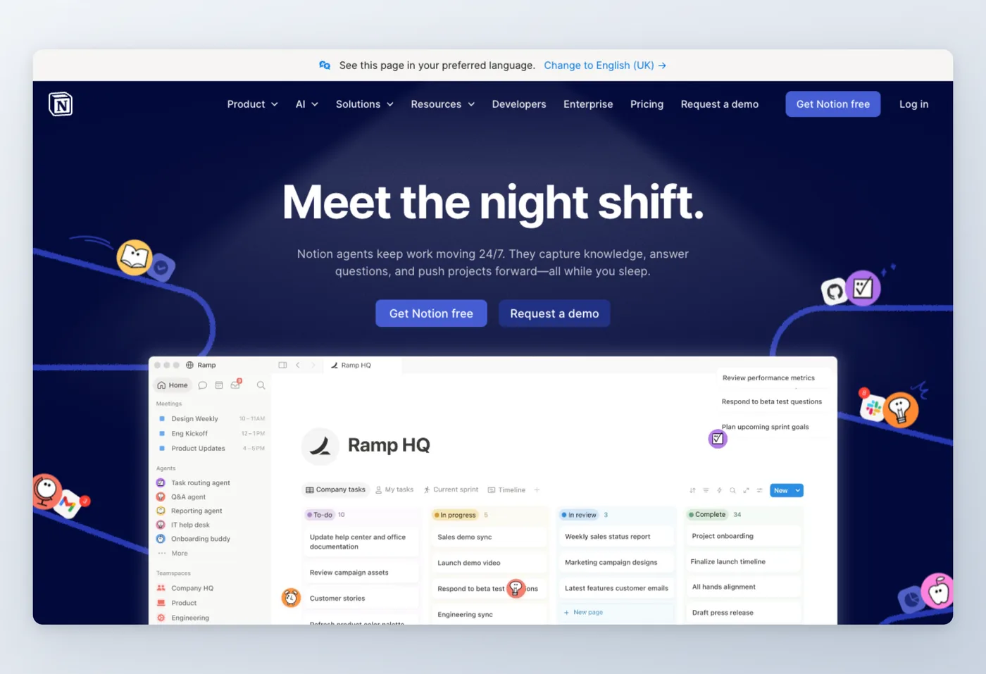 Screenshot dell'interfaccia di Notion