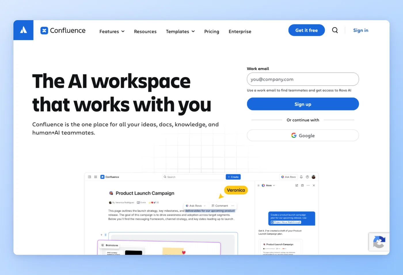 Confluence 인터페이스 스크린샷