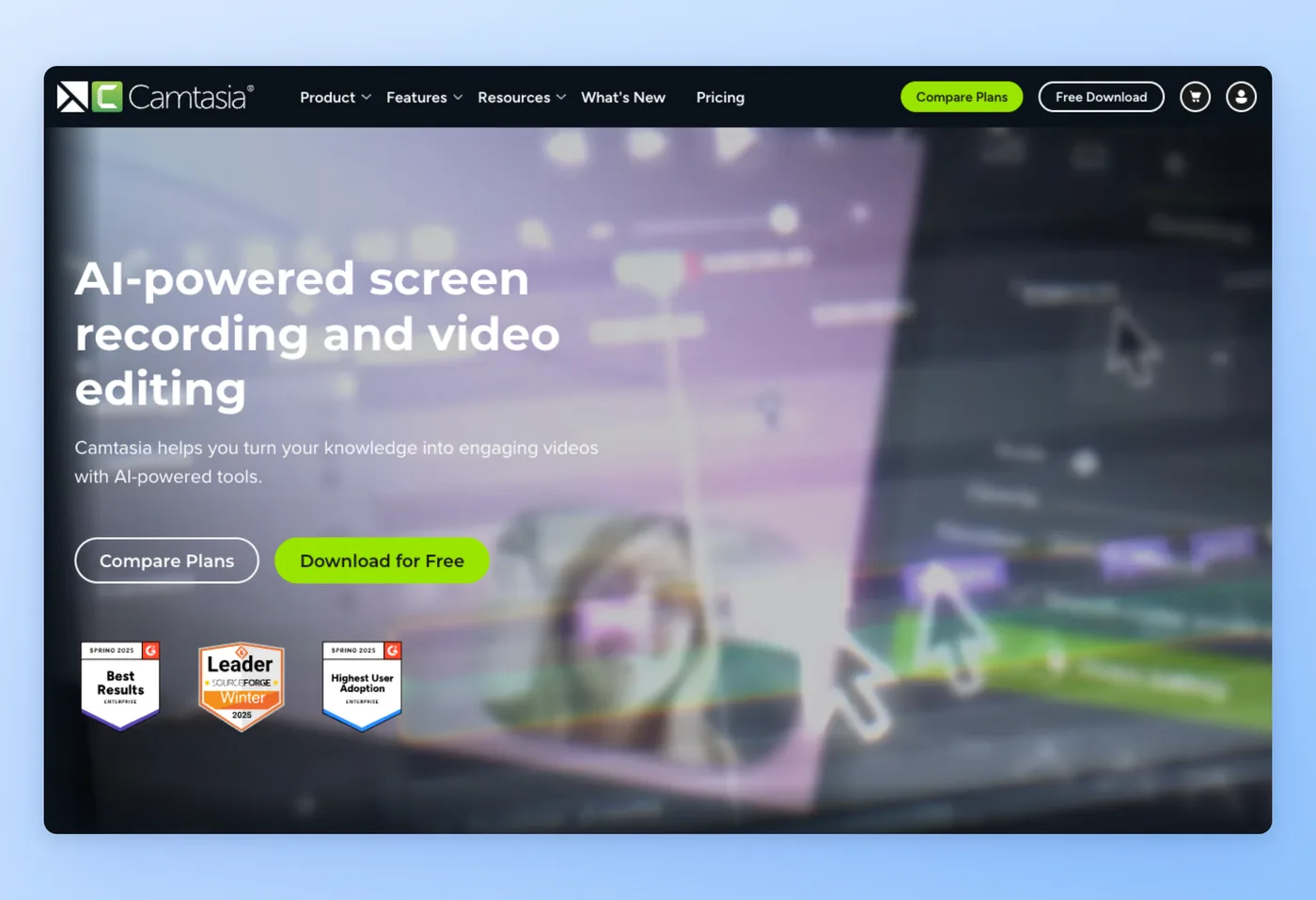 Screenshot dell'interfaccia di Camtasia