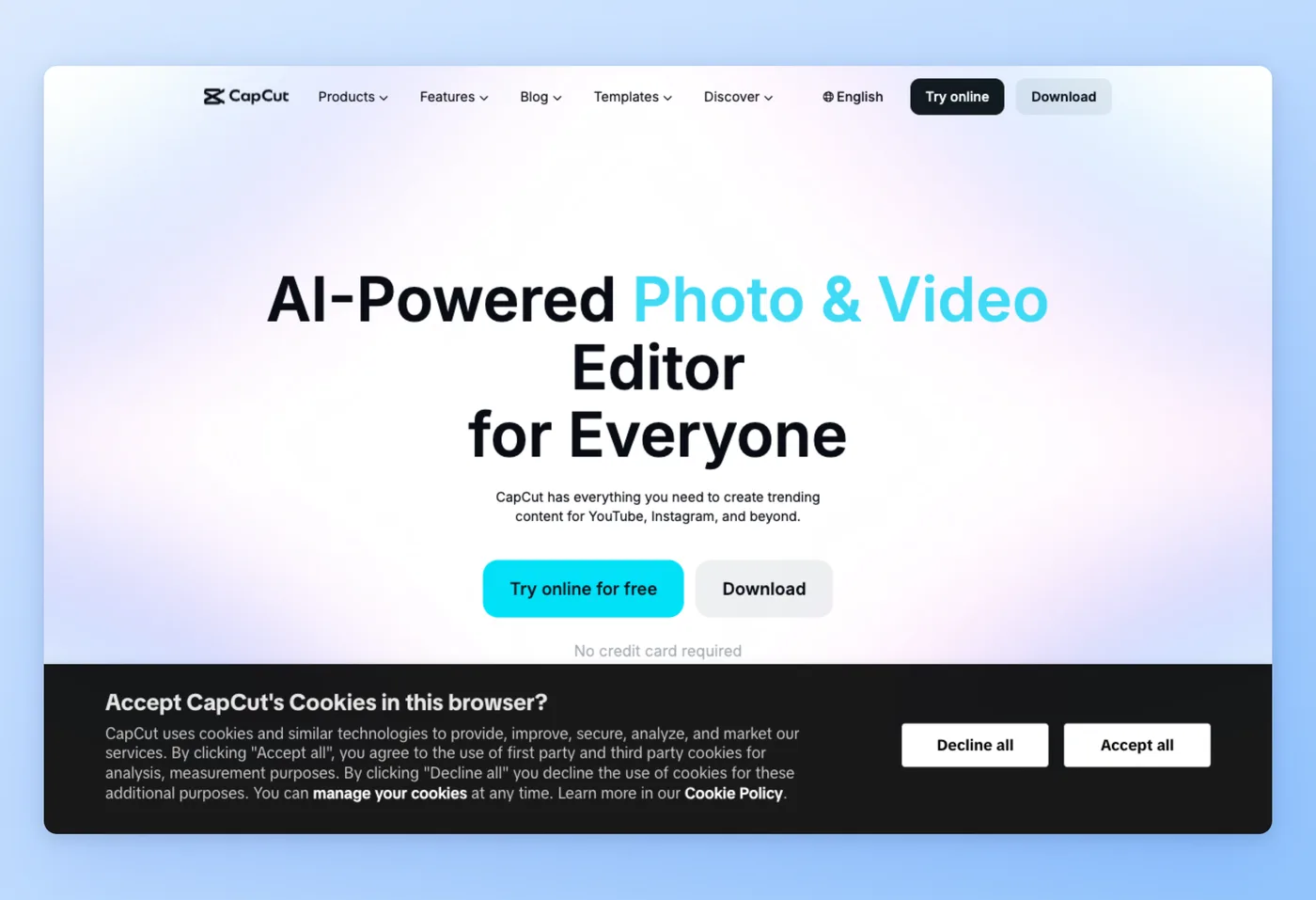 Screenshot dell'interfaccia di CapCut