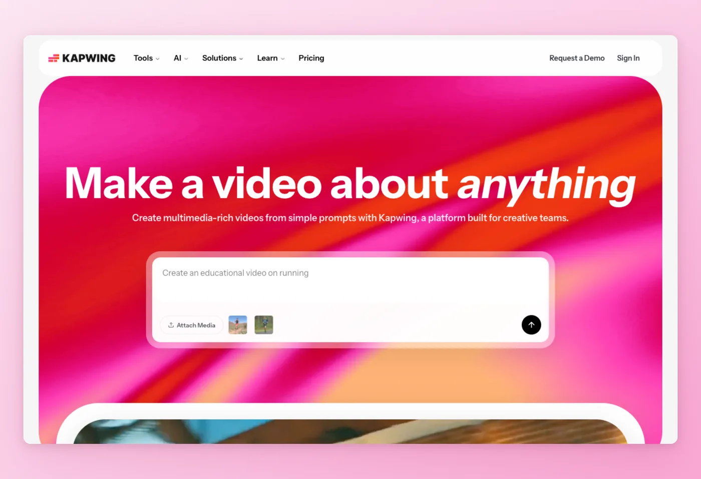 Screenshot dell'interfaccia di Kapwing