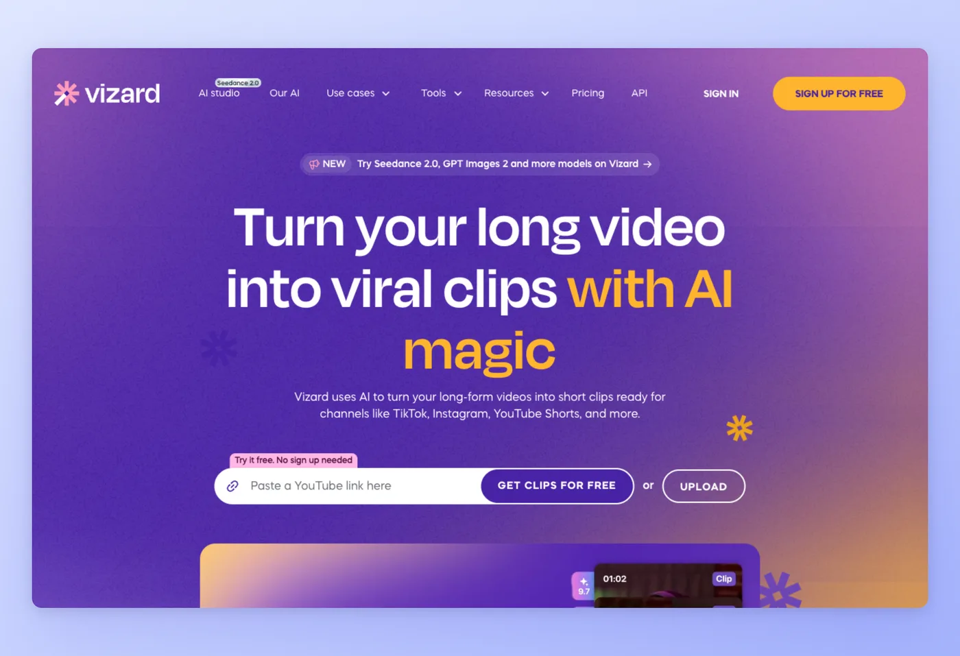 Screenshot dell'interfaccia di Vizard