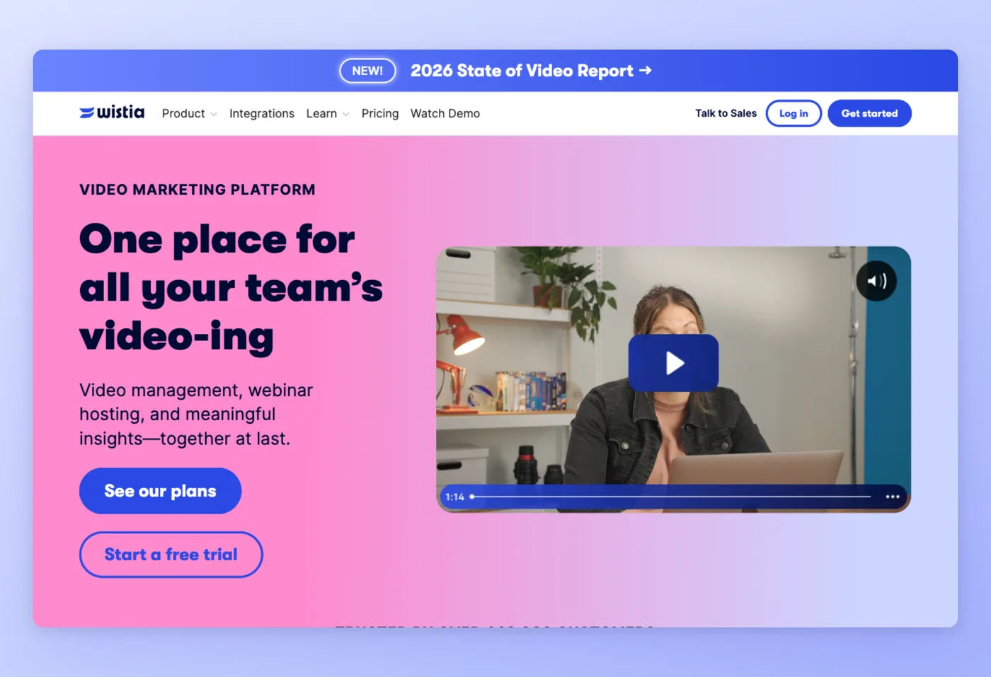 Screenshot dell'interfaccia di Wistia