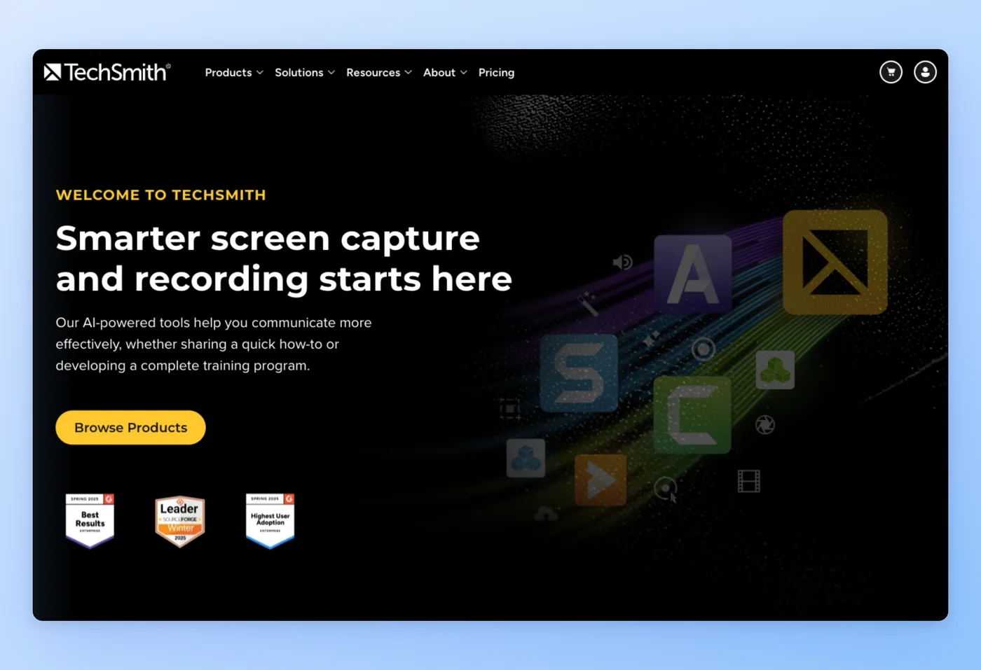 Screenshot dell'interfaccia di Camtasia