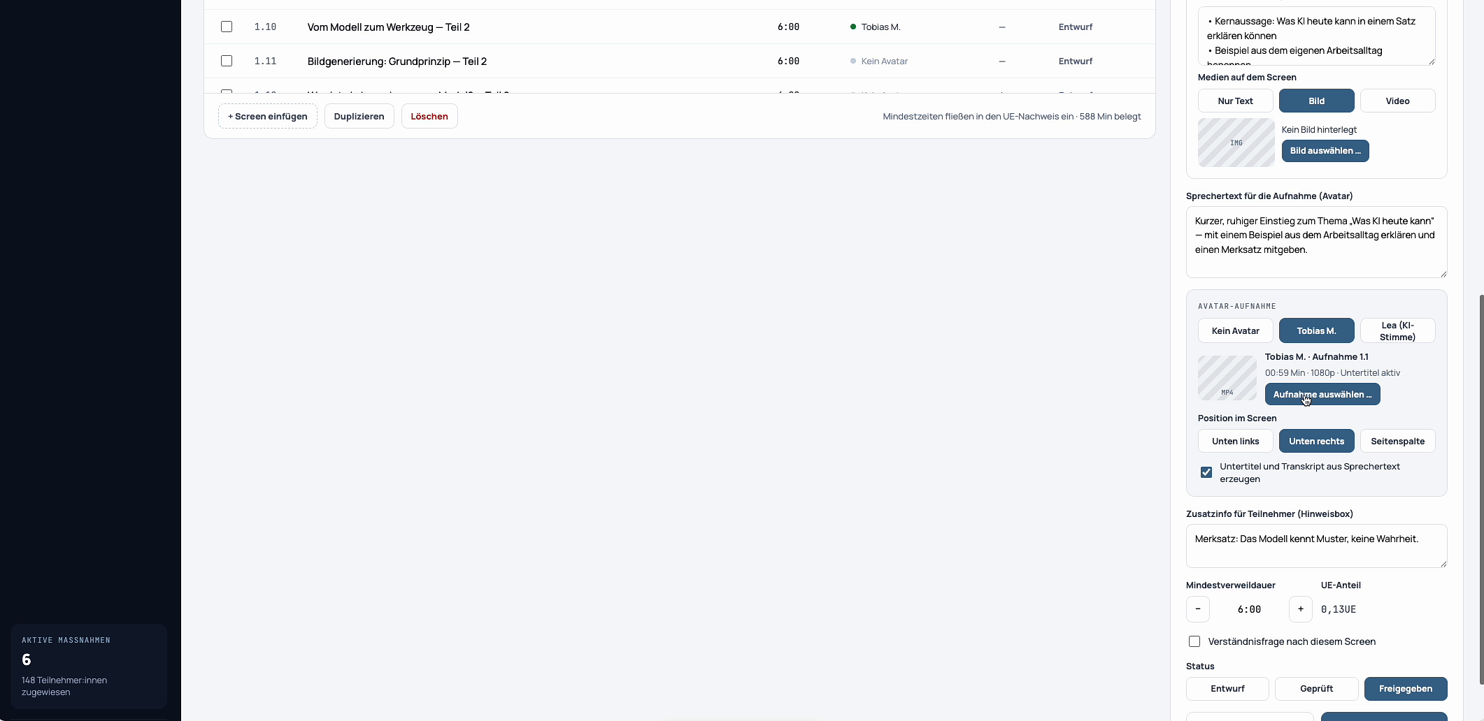 Media selection dialog with upload, library and AI options